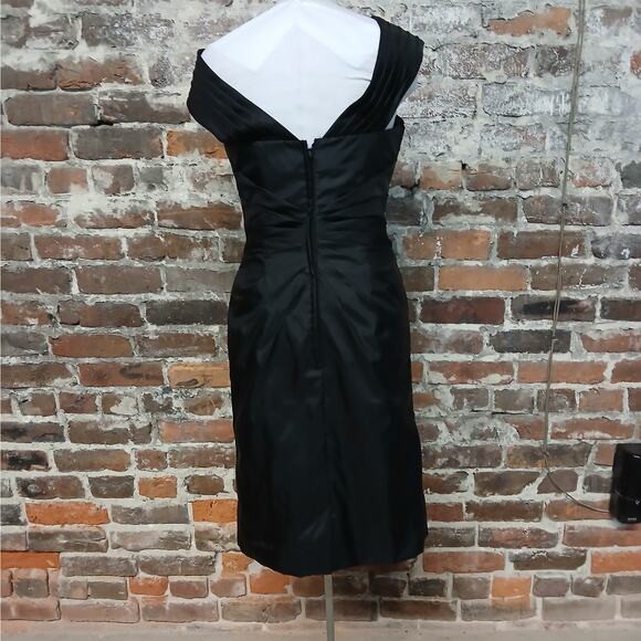 Mori Lee Womens Dress Size 8 Black One Shoulder Cocktail Party Wedding Guest - Picture 4 of 8